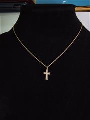 Moonstone Stone Necklace 10K Yellow Gold 3.79g